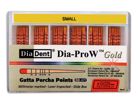 DiaDent Dia-Pro W GOLD - Gutaperčové čepy pro Wave One, vel. Small 