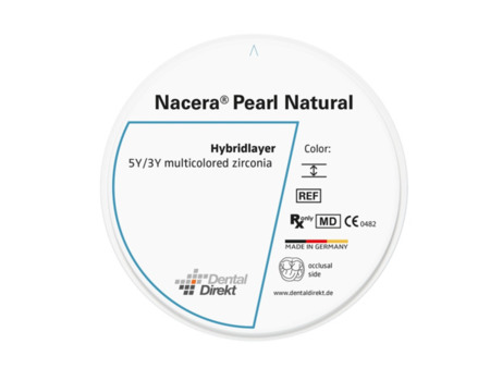 DD Nacera® Pearl Natural, multilayer zirkon, translucentní, 0M3, 20 mm