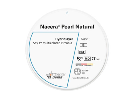 DD Nacera® Pearl Natural, multilayer zirkon, translucentní, A2, 20 mm