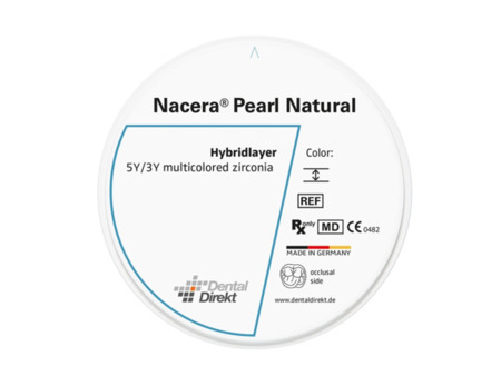 DD Nacera® Pearl Natural, multilayer zirkon, translucentní, A2, 25 mm