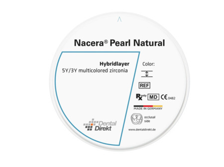 DD Nacera® Pearl Natural, multilayer zirkon, translucentní, A3, 16 mm