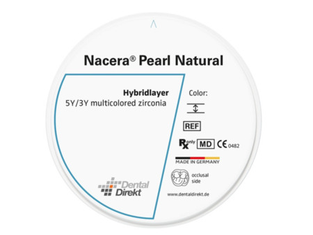 DD Nacera® Pearl Natural, multilayer zirkon, translucentní, A3,5; 16 mm