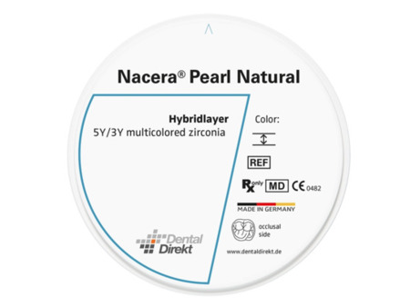 DD Nacera® Pearl Natural, multilayer zirkon, translucentní, C3, 16 mm