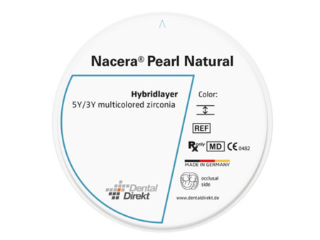 DD Nacera® Pearl Natural, multilayer zirkon, translucentní, C4, 16 mm