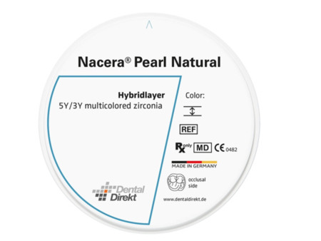 DD Nacera® Pearl Natural, multilayer zirkon, translucentní, D3, 25 mm